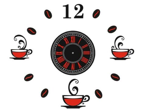 Laser Cut Coffee Clock Template Free Vector