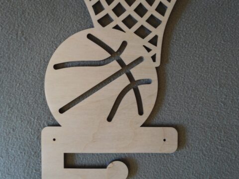 Laser Cut Medal Hanger for Basketball Players Plywood 6 8mm Free Vector