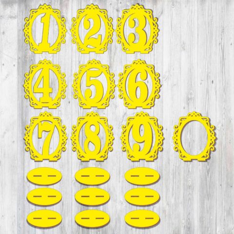 Laser Cut Wooden Table Numbers Template Free Vector