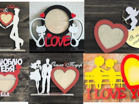 Valentine February 14 Laser Cut CNC Frames Free Vector