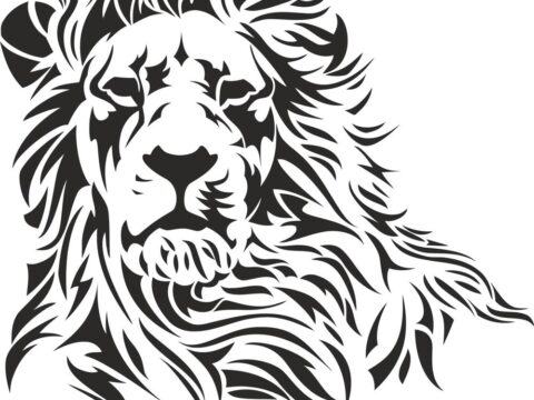 Lion Stencil Free Vector