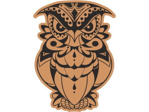 Decorative Angry Bird Owl Laser Cut Engraving Template Free Vector