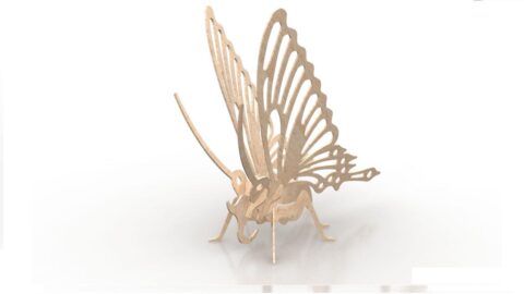 Mariposa 3D Puzzle 6mm DXF File
