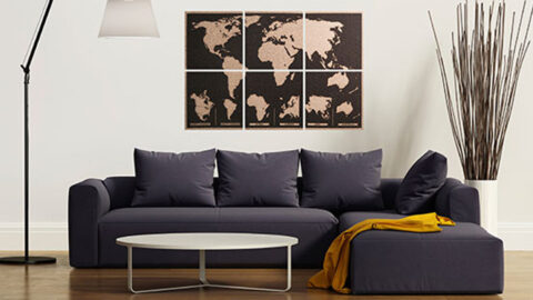 Laser Cut Engraved World Map On Cork Tiles Free Vector