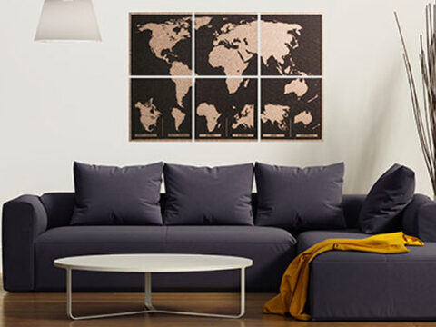 Laser Cut Engraved World Map On Cork Tiles Free Vector
