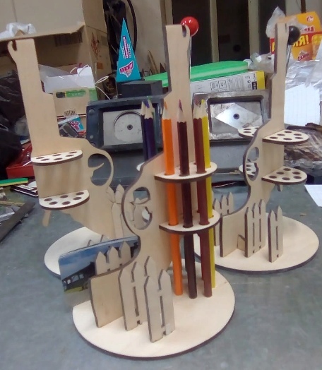 Laser Cut Gun Revolver Pencil Holder Free Vector