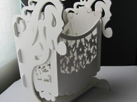 Laser Cut Wooden Rocker Pen Holder Free Vector