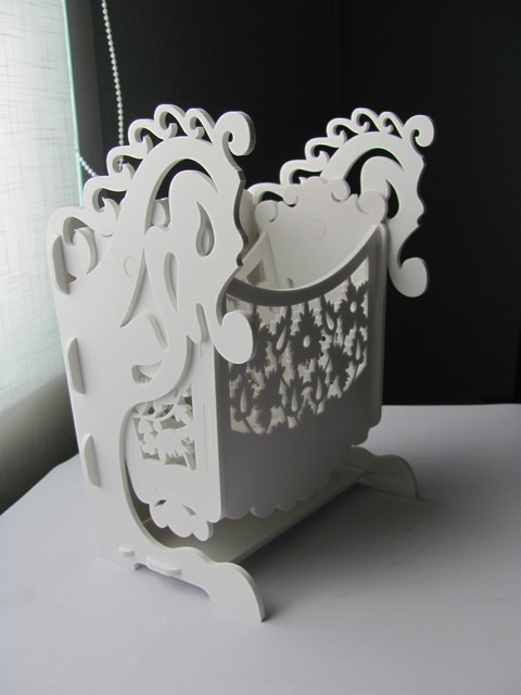 Laser Cut Wooden Rocker Pen Holder Free Vector