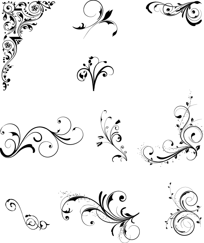 Florical Design Elements Free Vector