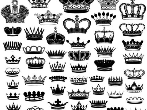 Collection of Crown Silhouette Free Vector