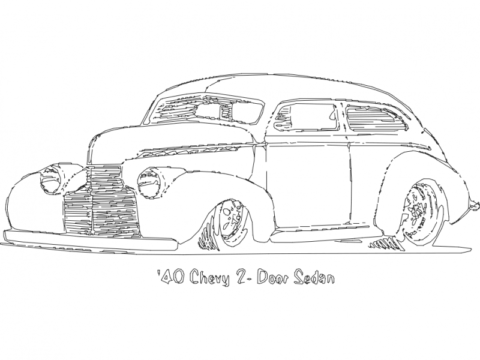 1940 Chevy 2 Door Sedan dxf File