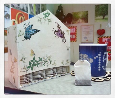 Tea bag dispenser Laser cut vector model Free Vector