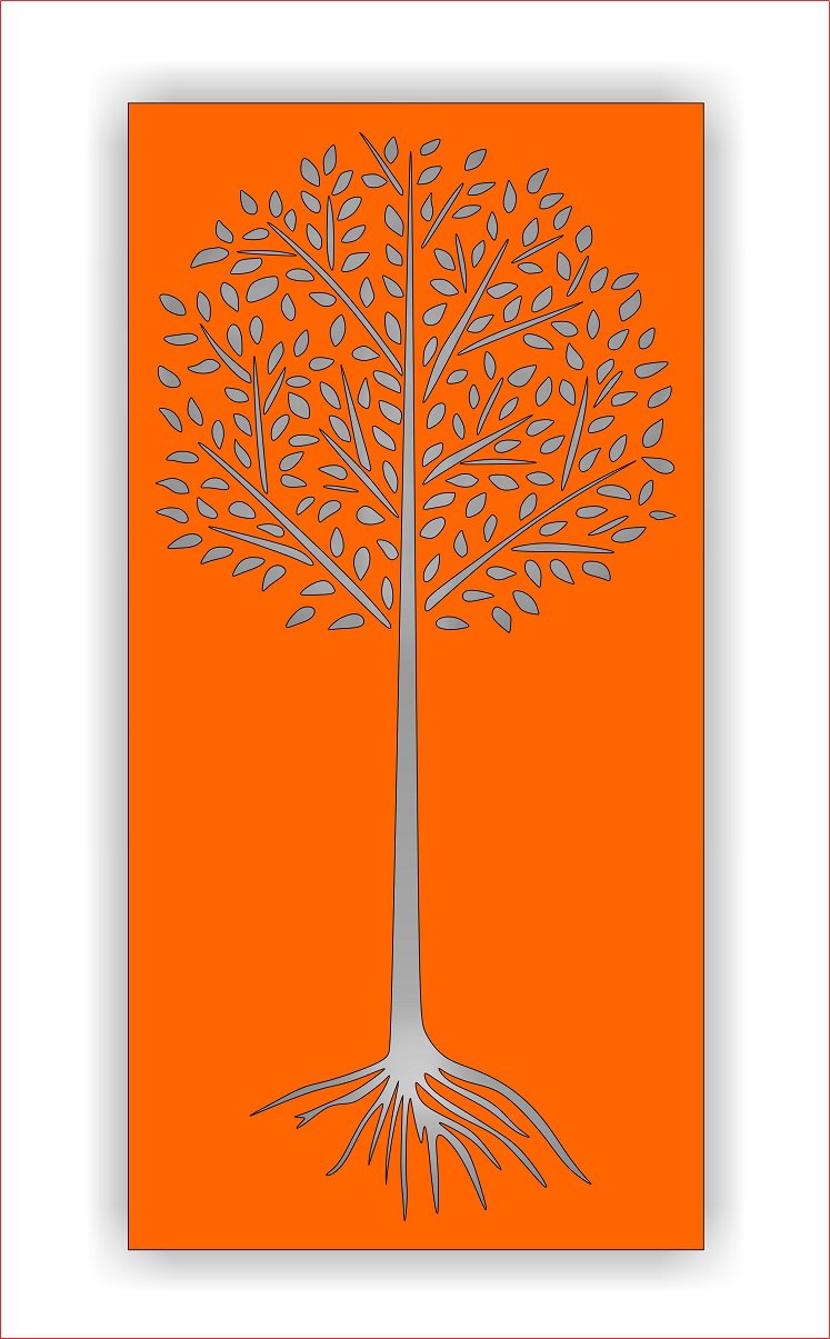 Laser Cutting Tree Screen Pattern Free Vector