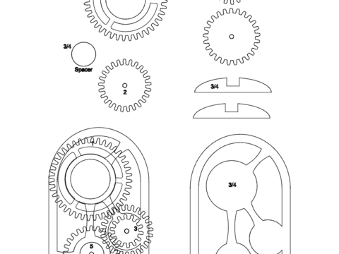 Wooden gear clock dxf File
