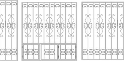 Wrought Iron Fence Window Free Vector