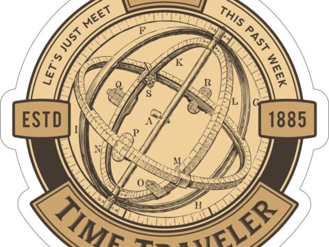 Time Traveler Sticker Free Vector