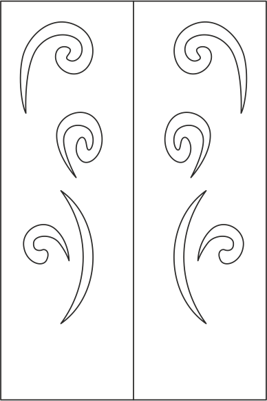 Elegant Wardrobe Door Design Vector Free Vector