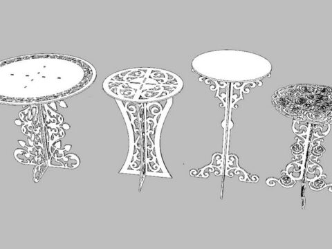 Laser Cut Decor Tables Set Free Vector