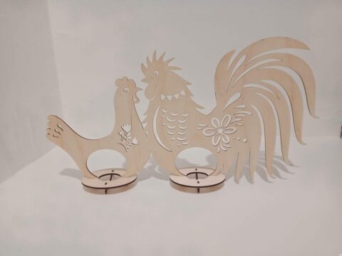 Wooden Hen Rooster Easter Egg Holder Laser Cutting Template Free Vector