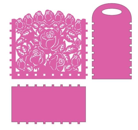 Laser Cut Wooden Decorative Flower Box Free Vector