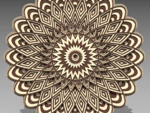 Laser Cut 3D Layered Mandala Free Vector