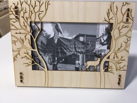 Laser Cut Deer Photo Frame Template Free Vector