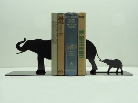 Laser Cut Elephant Family Book Holder Free Vector