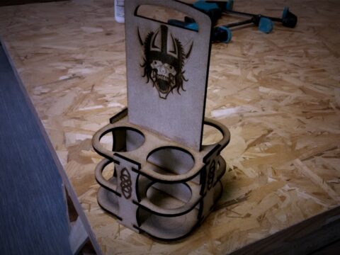 Laser Cut Beer Bottle Carrier Template DXF File