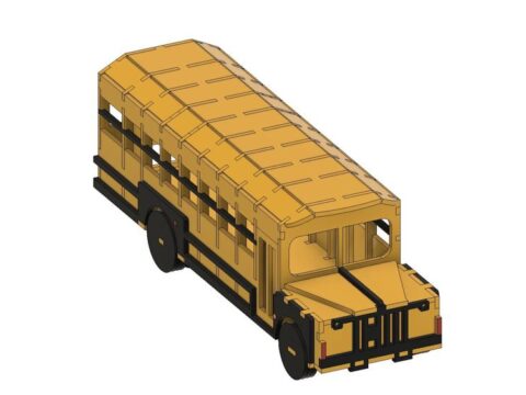 Laser Cut School Bus Template Free Vector