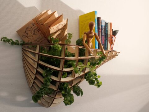 Laser Cut Wall Pocket Shelf Free Vector