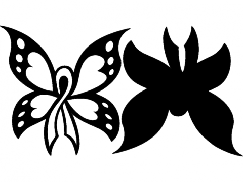 Cancer Butterfly 2pc 12×12 dxf File