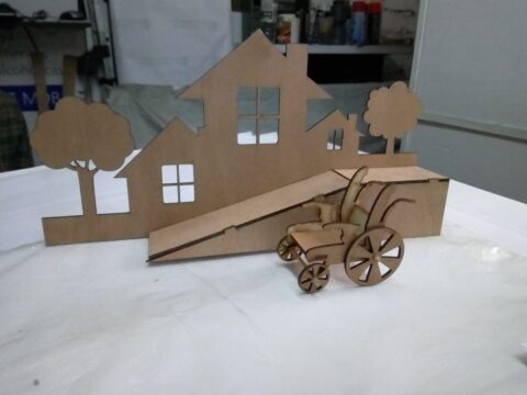 Ramp layout mock layout for laser CNC Free Vector