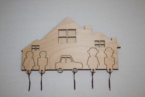 Key holder laser cut Free Vector