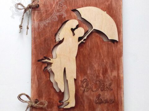 Laser Cut Wooden Postcard Free Vector