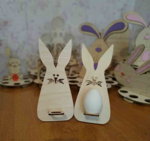 Laser Cut Wooden Easter Bunny Template 3mm Free Vector