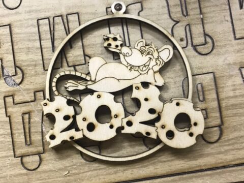 Laser Cut Rat With Cheese 2020 Free Vector