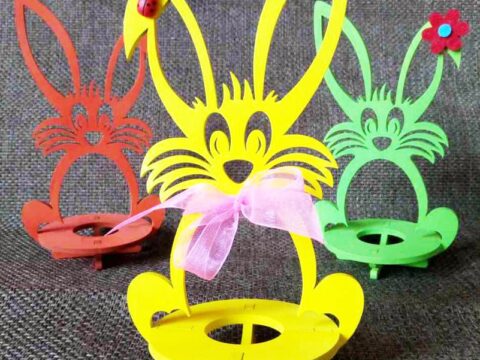 Laser Cut Wooden Easter Bunny Rabbit Free Vector