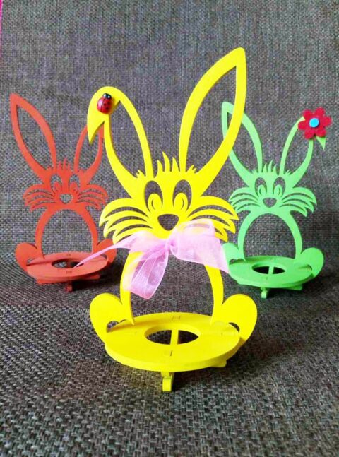 Laser Cut Wooden Easter Bunny Rabbit Free Vector