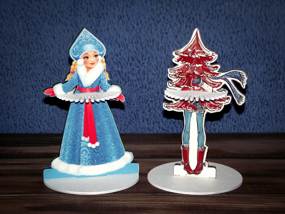 Laser Cut Napkin Holder Snow Maiden Christmas Tree Free Vector