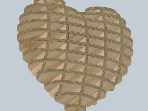 Laser Cut Wooden Heart 4mm Free Vector