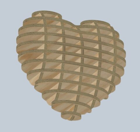 Laser Cut Wooden Heart 4mm Free Vector