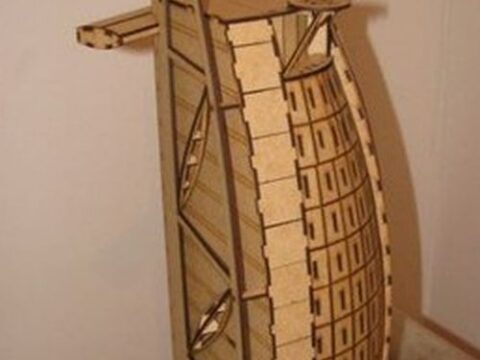 Laser Cut Burj Al Arab 3D Wooden Model Free Vector