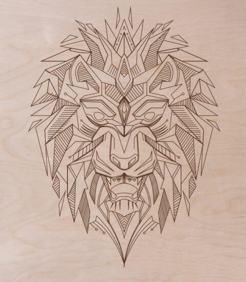 Laser Cut Engraving Lion Template Free Vector