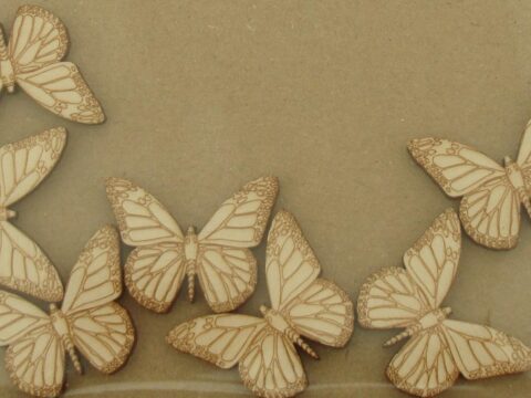 Laser Cut Engraved Wooden Butterfly Shapes Free Vector