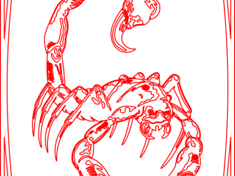 Kitchen Cabinet Door Scorpio Engraved DXF File