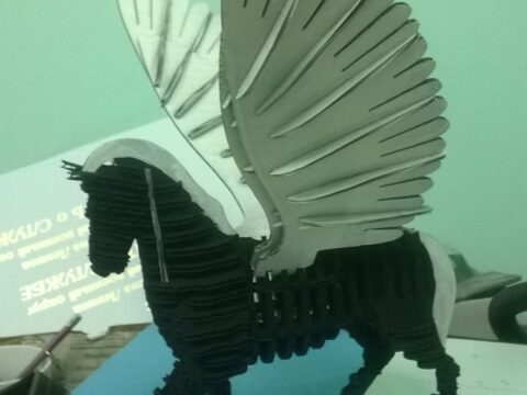 Winged Horse 3D Puzzle Free Vector