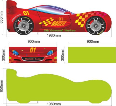 Car Bed Laser Cut Free Vector