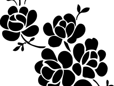 Elegant Black And White Flower Vector Art jpg Image