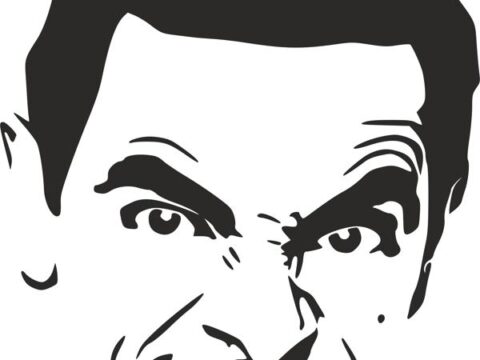 Mr. Bean Stencil dxf File