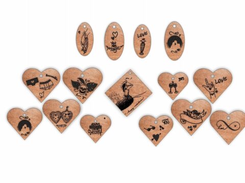 Laser Cut Engrave Wood Personalized Keychains Free Vector